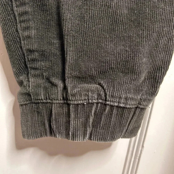 Men’s Zara Grey Corduroy Pants with Elasticized Waist and Ankles L - Picture 5 of 10